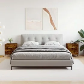 Mesita noche 2 uds madera ingeniería roble ahumado 40x35x47,5cm de vidaXL, Mesitas de noche - Ref: Foro24-827271, Precio: 59,...