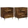 Nachttisch 2 Stk. Holzwerkstoff Eiche geräuchert 40x35x47,5cm von vidaXL, Nachttische - Ref: Foro24-827271, Preis: 59,33 €, R...