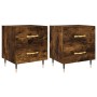 Nachttisch 2 Stk. Holzwerkstoff Eiche geräuchert 40x35x47,5cm von vidaXL, Nachttische - Ref: Foro24-827271, Preis: 59,85 €, R...