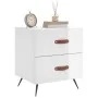 Glänzend weißer Nachttisch aus Holzwerkstoff, 40 x 35 x 47,5 cm von vidaXL, Nachttische - Ref: Foro24-827248, Preis: 49,53 €,...