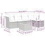 Set de muebles de jardín 6 pzas y cojines ratán sintético gris