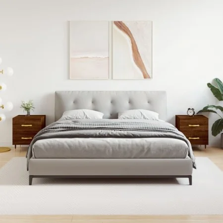 Mesita noche 2 uds madera ingeniería marrón roble 40x35x47,5 cm de vidaXL, Mesitas de noche - Ref: Foro24-827275, Precio: 82,...