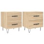 Bedside table 2 units engineered wood Sonoma oak 40x35x47.5 cm by vidaXL, Nightstands - Ref: Foro24-827299, Price: 79,33 €, D...