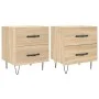 Mesita noche 2 uds madera ingeniería roble Sonoma 40x35x47,5 cm de vidaXL, Mesitas de noche - Ref: Foro24-827299, Precio: 78,...