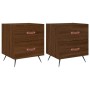 Bedside table 2 units engineered wood brown oak 40x35x47.5 cm by vidaXL, Nightstands - Ref: Foro24-827259, Price: 56,05 €, Di...