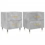 Mesita noche 2 uds madera ingeniería gris hormigón 40x35x47,5cm de vidaXL, Mesitas de noche - Ref: Foro24-827269, Precio: 81,...