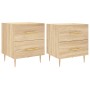 Nachttisch, 2 Stück, Holzwerkstoff, Sonoma-Eiche, 40 x 35 x 47,5 cm von vidaXL, Nachttische - Ref: Foro24-827283, Preis: 100,...
