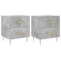 Mesita noche 2 uds madera ingeniería gris hormigón 40x35x47,5cm de vidaXL, Mesitas de noche - Ref: Foro24-827285, Precio: 100...