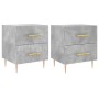 Nachttisch 2 Stück betongraues Holzwerkstoff 40x35x47,5cm von vidaXL, Nachttische - Ref: Foro24-827285, Preis: 102,61 €, Raba...