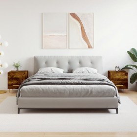 Mesita noche 2 uds madera ingeniería roble ahumado 40x35x47,5cm de vidaXL, Mesitas de noche - Ref: Foro24-827287, Precio: 81,...