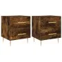 Nightstand 2 pcs engineered wood smoked oak 40x35x47.5cm by vidaXL, Nightstands - Ref: Foro24-827287, Price: 80,76 €, Discoun...