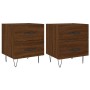 Nightstand 2 pcs oak brown engineered wood 40x35x47.5 cm by vidaXL, Nightstands - Ref: Foro24-827307, Price: 56,05 €, Discoun...