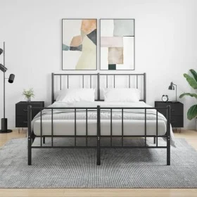 Nachttische 2 Stück, schwarzes Holzwerkstoff, 40 x 35 x 47,5 cm von vidaXL, Nachttische - Ref: Foro24-827295, Preis: 80,50 €,...
