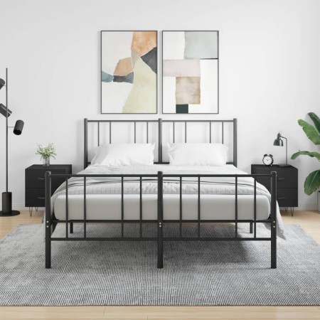 Nachttische 2 Stück, schwarzes Holzwerkstoff, 40 x 35 x 47,5 cm von vidaXL, Nachttische - Ref: Foro24-827295, Preis: 81,70 €,...