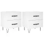 Mesitas de noche 2 uds madera ingeniería blanco 40x35x47,5 cm de vidaXL, Mesitas de noche - Ref: Foro24-827293, Precio: 80,69...