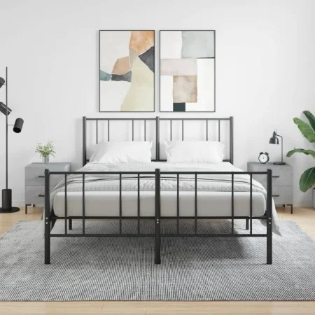 Bedside table 2 units in gray concrete engineered wood 40x35x47.5cm by vidaXL, Nightstands - Ref: Foro24-827317, Price: 64,99...
