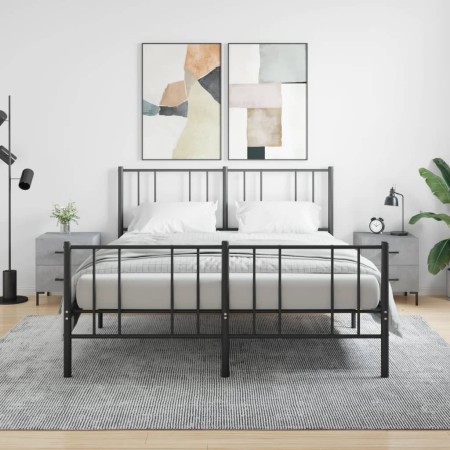 Mesita noche 2 uds madera ingeniería gris hormigón 40x35x47,5cm de vidaXL, Mesitas de noche - Ref: Foro24-827317, Precio: 65,...