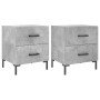 Bedside table 2 units in gray concrete engineered wood 40x35x47.5cm by vidaXL, Nightstands - Ref: Foro24-827317, Price: 65,56...
