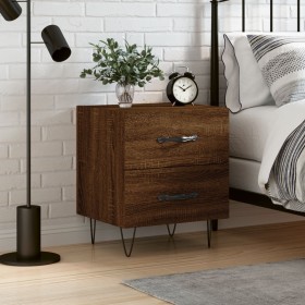 Brown oak engineered wood bedside table 40x35x47.5 cm by vidaXL, Nightstands - Ref: Foro24-827306, Price: 57,11 €, Discount: %