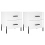 Bedside table 2 units engineered wood glossy white 40x35x47.5cm by vidaXL, Nightstands - Ref: Foro24-827329, Price: 105,79 €,...