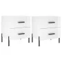 Bedside table 2 units engineered wood glossy white 40x35x47.5cm by vidaXL, Nightstands - Ref: Foro24-827329, Price: 104,47 €,...