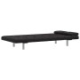 Sofá cama con dos cojines cuero artificial ajustable negro