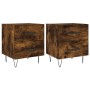 Bedside table 2 units smoked oak engineered wood 40x35x47.5cm by vidaXL, Nightstands - Ref: Foro24-827303, Price: 83,73 €, Di...