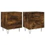 Bedside table 2 units smoked oak engineered wood 40x35x47.5cm by vidaXL, Nightstands - Ref: Foro24-827303, Price: 82,67 €, Di...