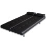 Sofá cama con dos cojines cuero artificial ajustable negro