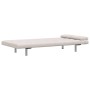 Sofá cama con dos cojines cuero artificial ajustable crema