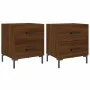 Mesita noche 2 uds madera ingeniería marrón roble 40x35x47,5 cm de vidaXL, Mesitas de noche - Ref: Foro24-827323, Precio: 64,...