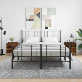 Mesita noche 2 uds madera ingeniería roble ahumado 40x35x47,5cm de vidaXL, Mesitas de noche - Ref: Foro24-827319, Precio: 65,...