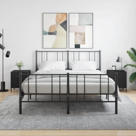 Nachttische 2 Stück, schwarzes Holzwerkstoff, 40 x 35 x 47,5 cm von vidaXL, Nachttische - Ref: Foro24-827327, Preis: 101,22 €...