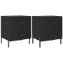 Nachttische 2 Stück, schwarzes Holzwerkstoff, 40 x 35 x 47,5 cm von vidaXL, Nachttische - Ref: Foro24-827327, Preis: 101,22 €...