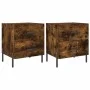 Mesita noche 2 uds madera ingeniería roble ahumado 40x35x47,5cm de vidaXL, Mesitas de noche - Ref: Foro24-827335, Precio: 69,...