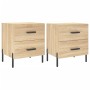 Nachttisch, 2 Stück, Holzwerkstoff, Sonoma-Eiche, 40 x 35 x 47,5 cm von vidaXL, Nachttische - Ref: Foro24-827331, Preis: 96,0...