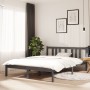 Double gray solid wood bed frame 135x190 cm by vidaXL, Beds and slatted bases - Ref: Foro24-814861, Price: 134,00 €, Discount: %
