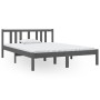 Double gray solid wood bed frame 135x190 cm by vidaXL, Beds and slatted bases - Ref: Foro24-814861, Price: 134,00 €, Discount: %