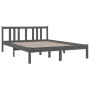Double gray solid wood bed frame 135x190 cm by vidaXL, Beds and slatted bases - Ref: Foro24-814861, Price: 134,00 €, Discount: %