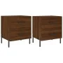 Mesita noche 2 uds madera ingeniería marrón roble 40x35x47,5 cm de vidaXL, Mesitas de noche - Ref: Foro24-827339, Precio: 98,...