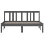 Double gray solid wood bed frame 135x190 cm by vidaXL, Beds and slatted bases - Ref: Foro24-814861, Price: 134,00 €, Discount: %