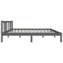 Double gray solid wood bed frame 135x190 cm by vidaXL, Beds and slatted bases - Ref: Foro24-814861, Price: 134,00 €, Discount: %