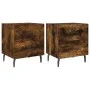 Mesita noche 2 uds madera ingeniería roble ahumado 40x35x47,5cm de vidaXL, Mesitas de noche - Ref: Foro24-827351, Precio: 65,...