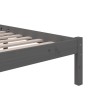 Double gray solid wood bed frame 135x190 cm by vidaXL, Beds and slatted bases - Ref: Foro24-814861, Price: 134,00 €, Discount: %