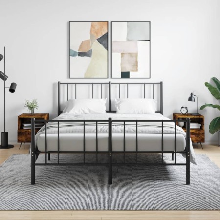 Mesita noche 2 uds madera ingeniería roble ahumado 40x35x47,5cm de vidaXL, Mesitas de noche - Ref: Foro24-827383, Precio: 53,...
