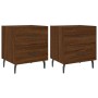 Bedside table 2 units engineered wood brown oak 40x35x47.5 cm by vidaXL, Nightstands - Ref: Foro24-827355, Price: 75,44 €, Di...