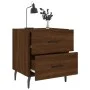 Nachttisch 2 Stk. Ingenieurholz braune Eiche 40x35x47,5 cm von vidaXL, Nachttische - Ref: Foro24-827355, Preis: 67,24 €, Raba...