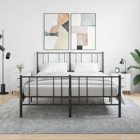 Mesita noche 2 uds madera ingeniería blanco brillo 40x35x47,5cm de vidaXL, Mesitas de noche - Ref: Foro24-827345, Precio: 97,...