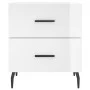 Mesita noche 2 uds madera ingeniería blanco brillo 40x35x47,5cm de vidaXL, Mesitas de noche - Ref: Foro24-827345, Precio: 97,...