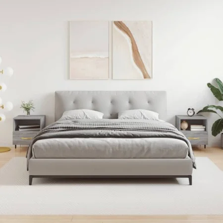 Mesitas noche 2 uds madera ingeniería gris Sonoma 40x35x47,5 cm de vidaXL, Mesitas de noche - Ref: Foro24-827401, Precio: 60,...